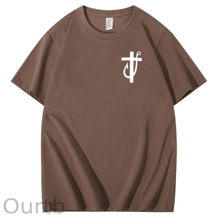 Jesus Made Me A Fisherman Pattern Print 100%Cotton T-Shirt