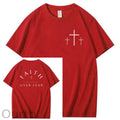 Faith Over  Fear Print Crew Neck T-Shirt