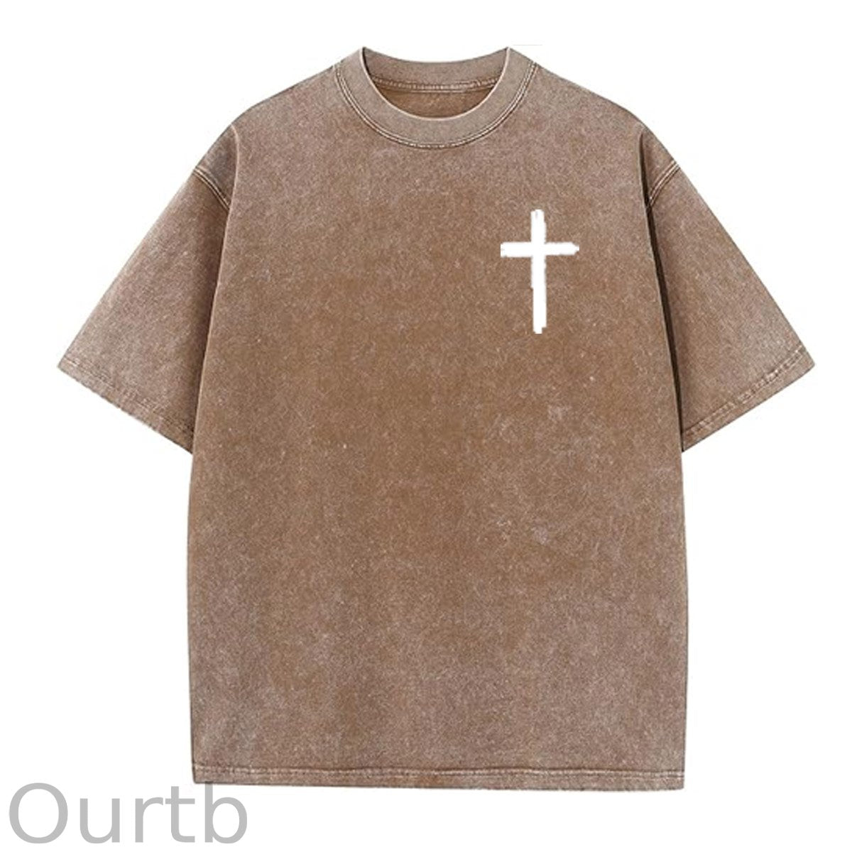 White God All Things Are Possible  Washed And Distressed Pattern Crew Neck T-Shirt