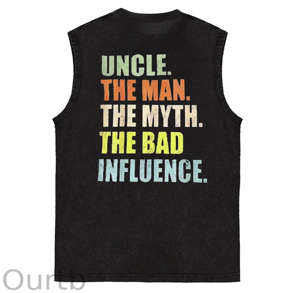 Cool Uncles Club Pattern Sleeveless Cotton Washed Printed Loose Vest