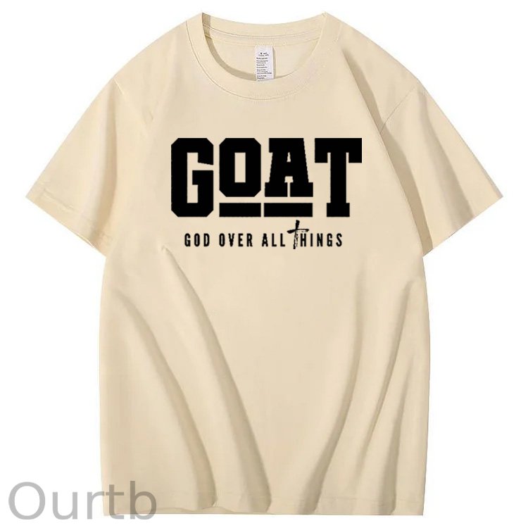 God Over All Things Pattern Print Crew Neck T-Shirt