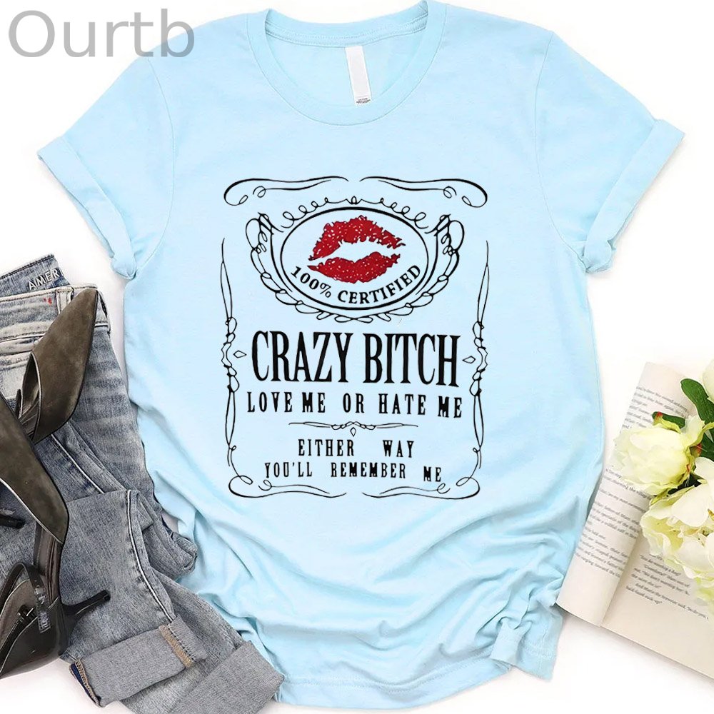 Crazy Bitches  Pattern Round-Neck T-Shirt