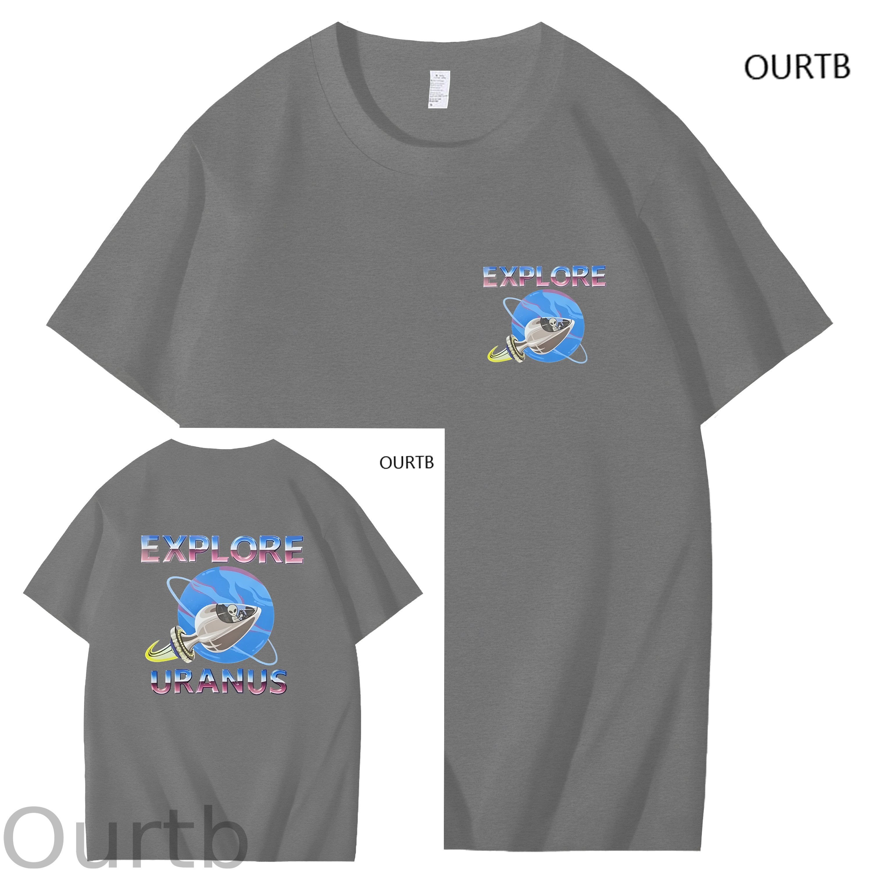 Explore Uranus Funny Adult Art Pattern Print T-Shirt