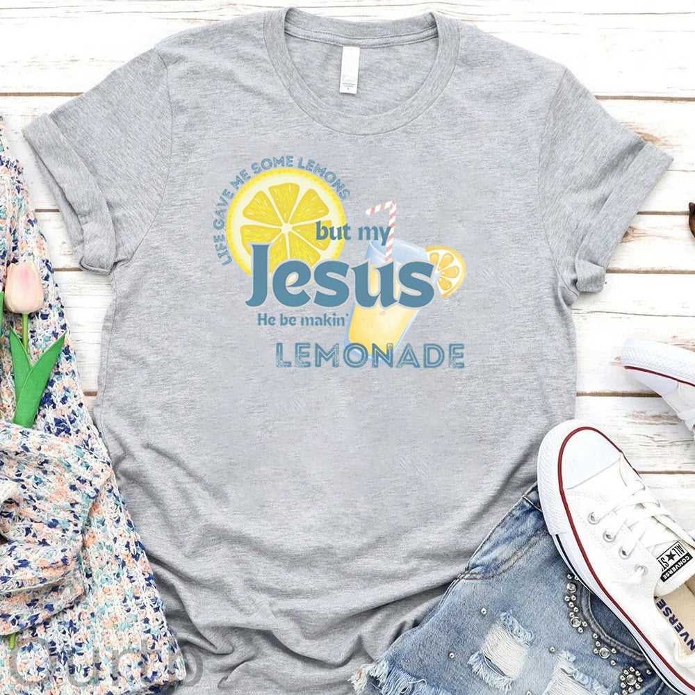 Women's Jesus Pattern Round-Neck T-Shirt