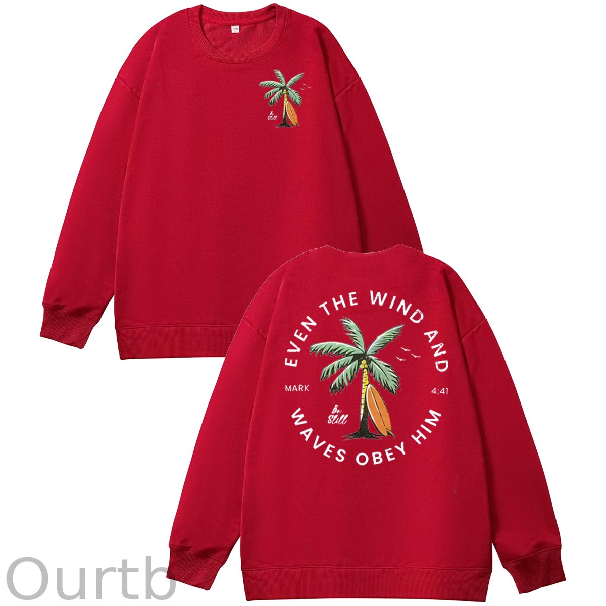 Be Still  Pattern 100% 300g CottonCrew Neck Sweatshirt (High Quality Version)