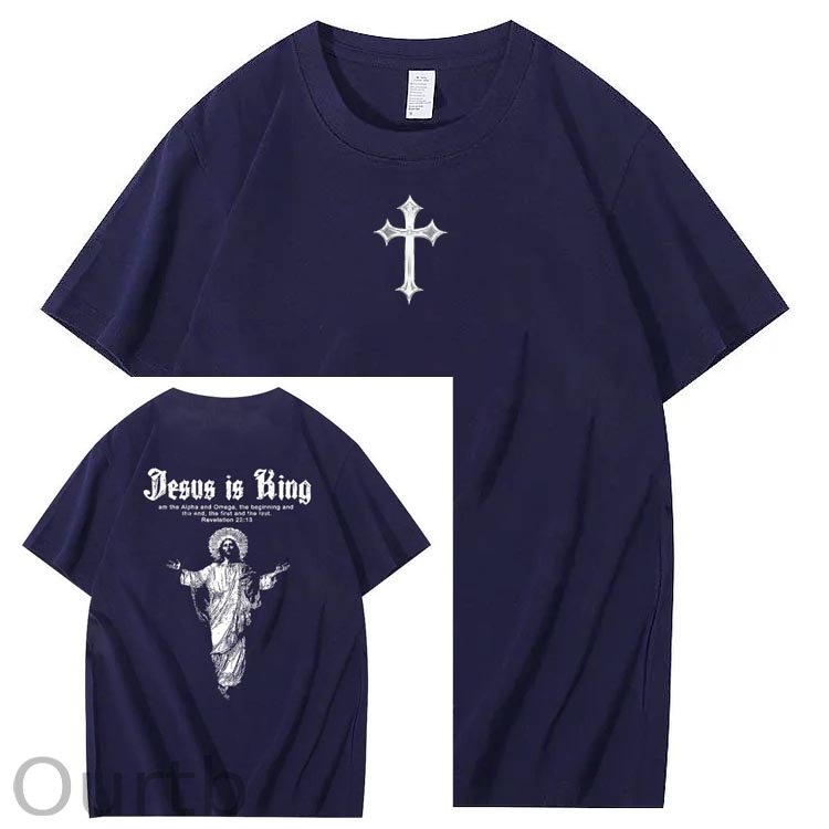 Jesus Is Being Pattern Crew Neck T-Shirt