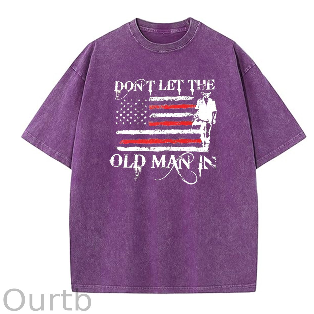 Don't Let The Old Man In  Pattern Washing And Aging Process Crew Neck T-Shirt
