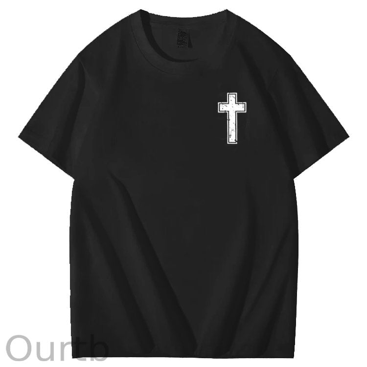 Hard Fonght Hallelujah Jesus Christian Faith Art Pattern Print T-Shirt