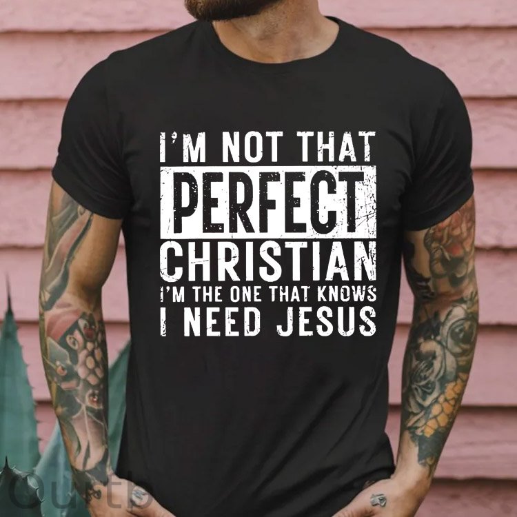 I Need Jesus  Pattern Print 100%Cotton T-Shirt