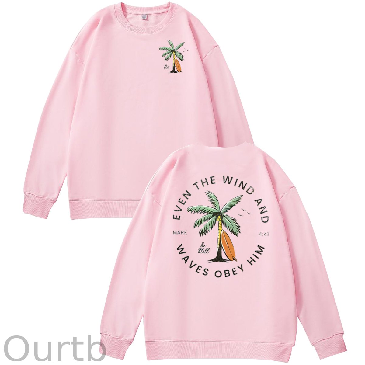 Be Still  Pattern 100% 300g CottonCrew Neck Sweatshirt (High Quality Version)
