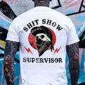 SHIT SHOW SUPERVISOR Skull White Print T-Shirt