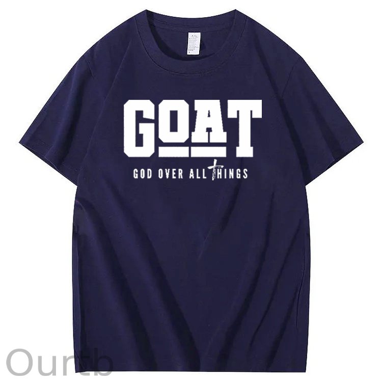 God Over All Things Pattern Print Crew Neck T-Shirt
