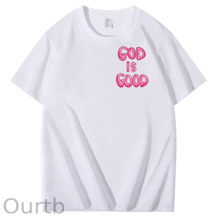God Is Good Pattern  Print 100%Cotton T-Shirt