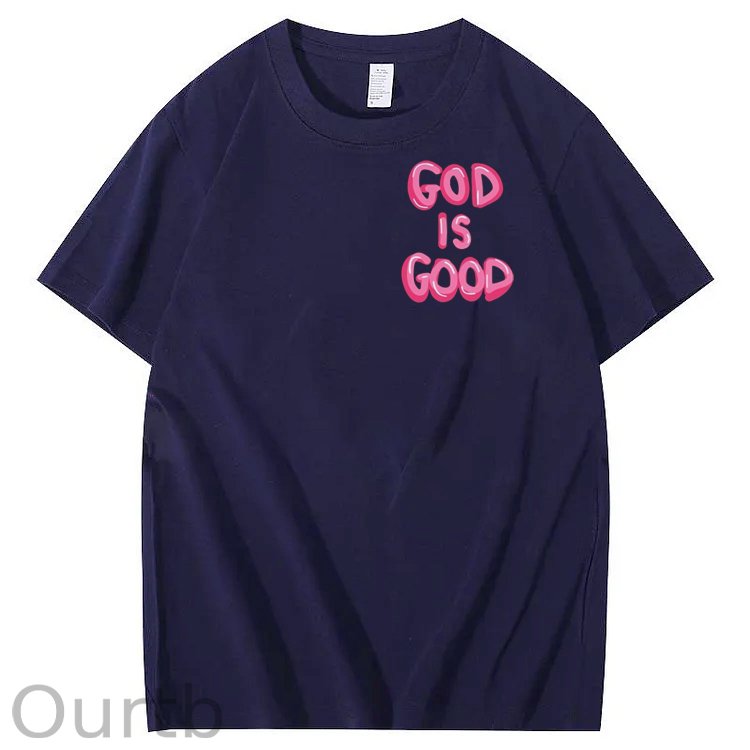 God Is Good Pattern  Print 100%Cotton T-Shirt