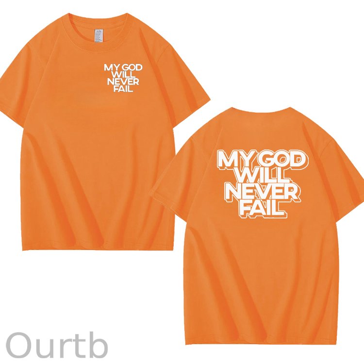 My God Will Never Fall Pattern 100% Cotton T-Shirt