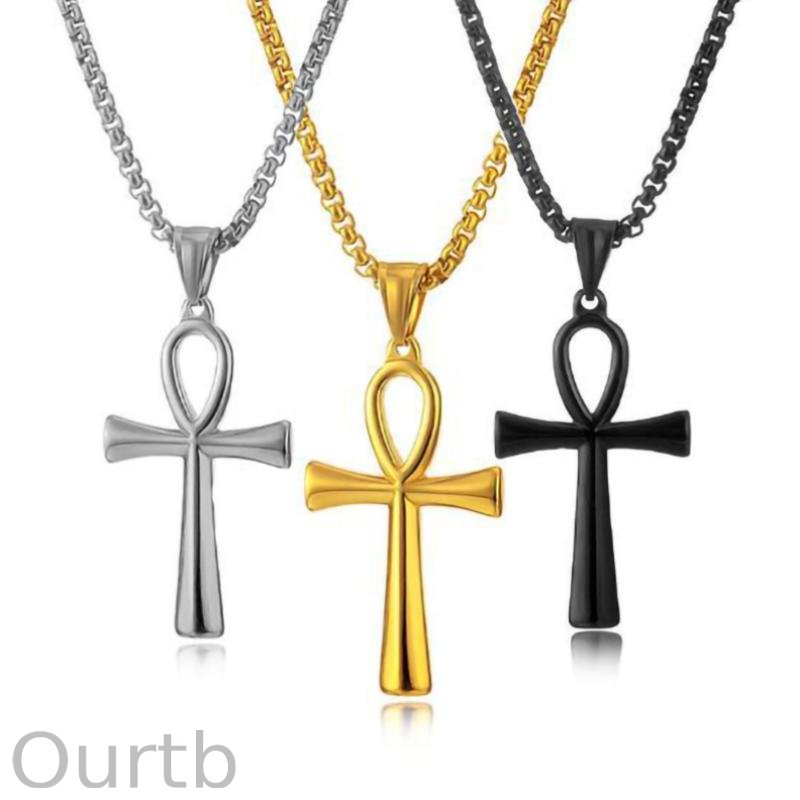Vintage Casual Knot Cross Necklace 01193003TO