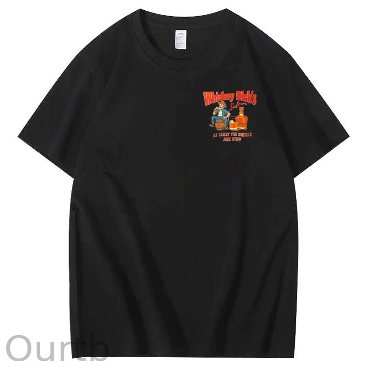 Whiskey Dick's Print Pattern Crew Neck T-Shirt