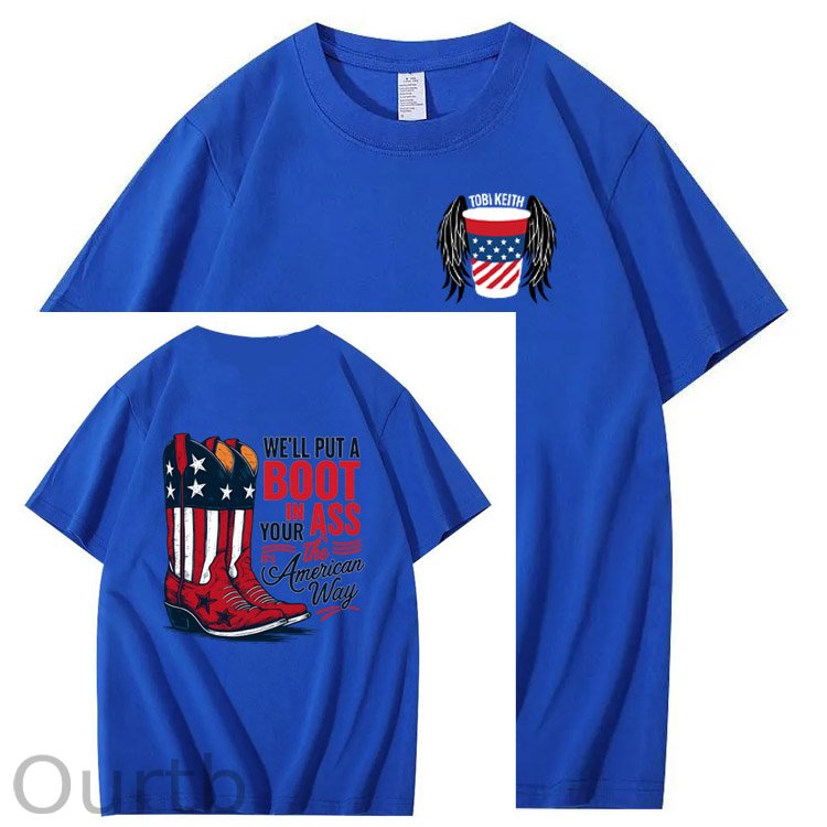 Put A Boot In Your Ass Pattern 100&Cotton Print T-Shirt
