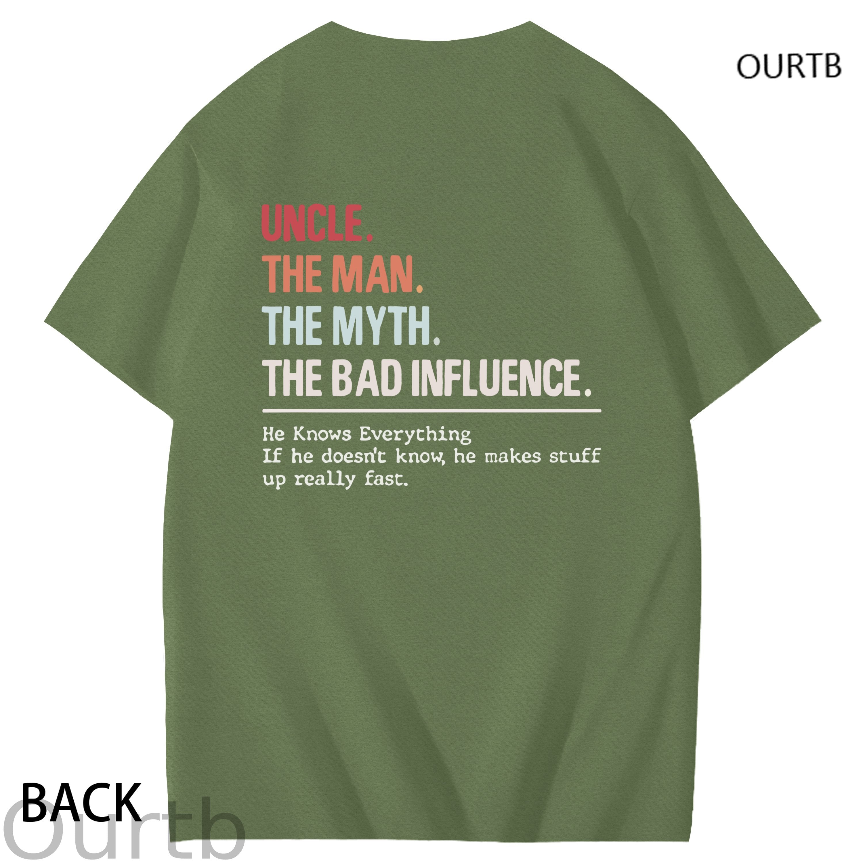 Uncle The Man The Myth The Bad Influence Cool Uncle Club Art Pattern Print T-Shirt
