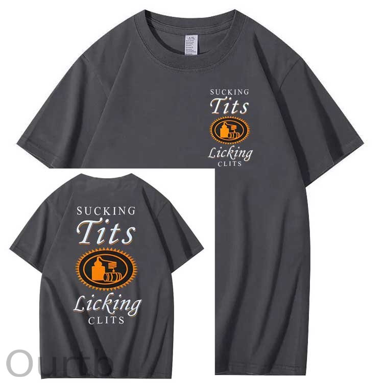 Sucking Tits Licking Clits  Pattern  Print 100%Cotton T-Shirt