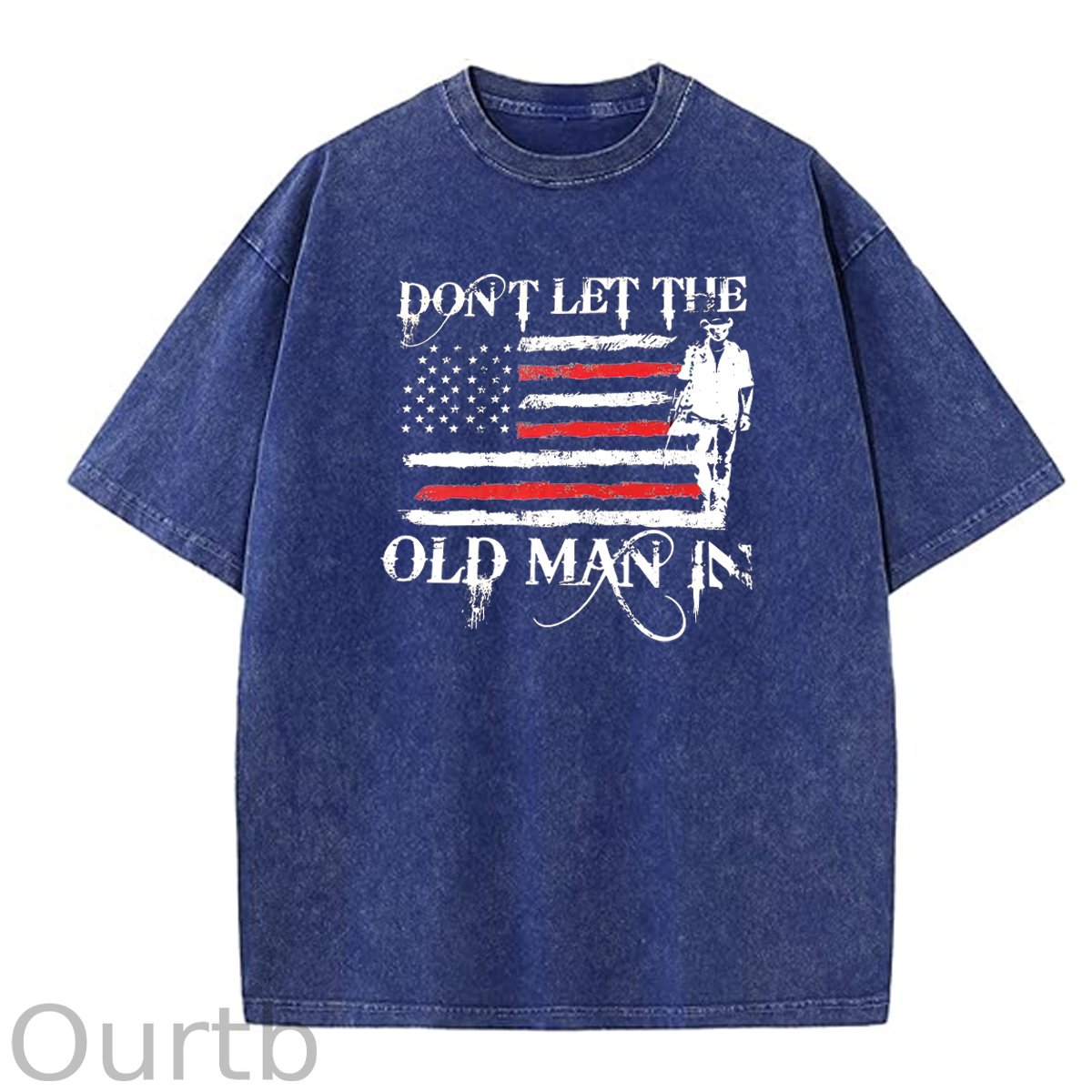 Don't Let The Old Man In  Pattern Washing And Aging Process Crew Neck T-Shirt