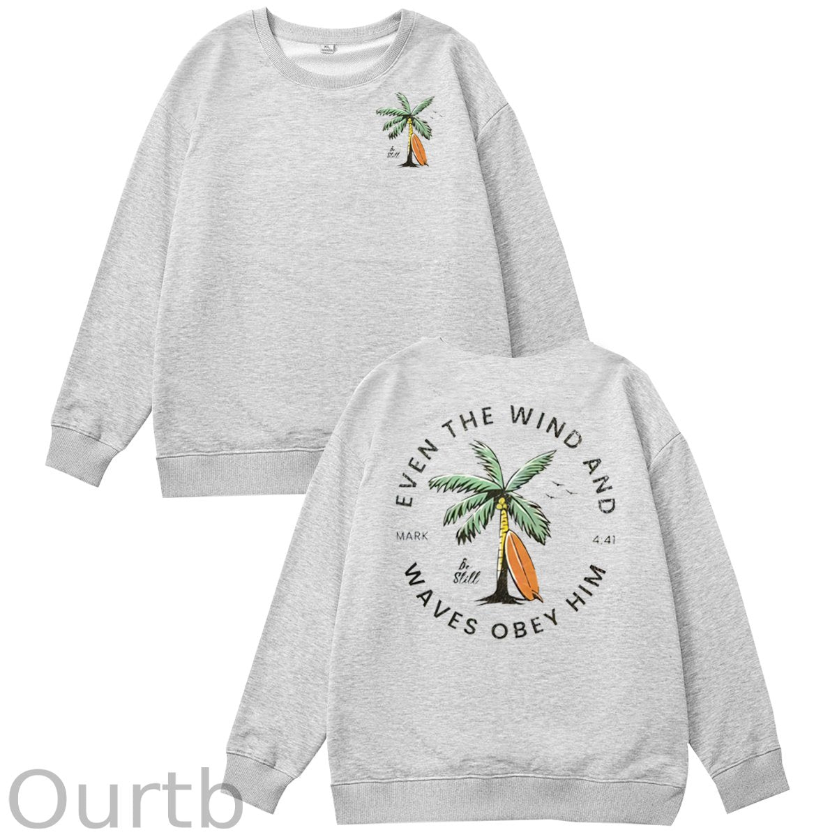 Be Still  Pattern 100% 300g CottonCrew Neck Sweatshirt (High Quality Version)