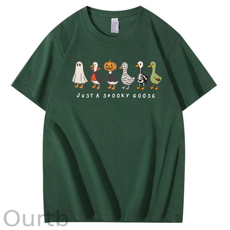 Just Spooky Goose Pattern 100% Cotton T-Shirt