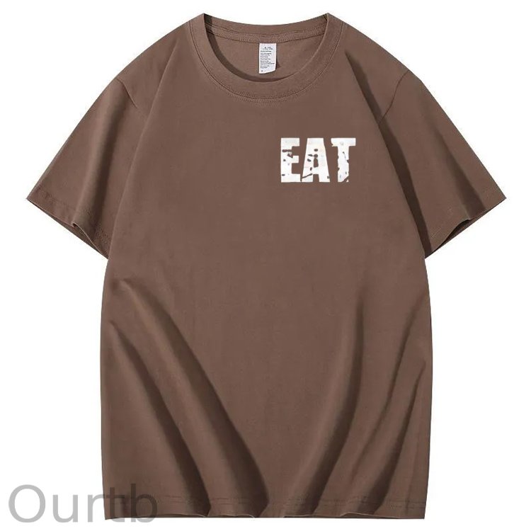 Eat Healthy Pattern  Print 100%Cotton T-Shirt