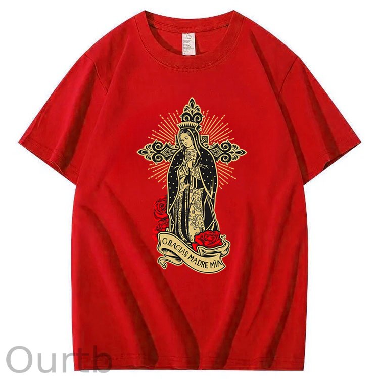 Our Lady Of Guadalupe Saint Virgin Mary 100% Cotton T-Shirt