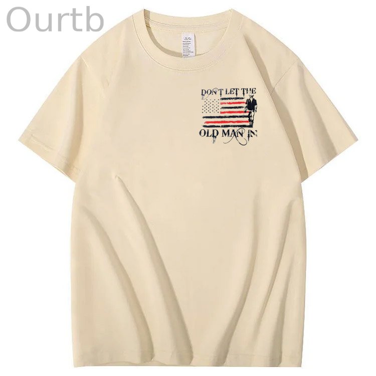 Vintage Don't Let The Old Man In Pattern 100&Cotton Print T-Shirt