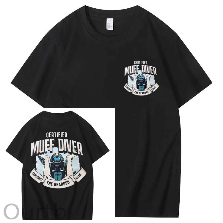 Certified Muff Diver Art Pattern Print T-Shirt