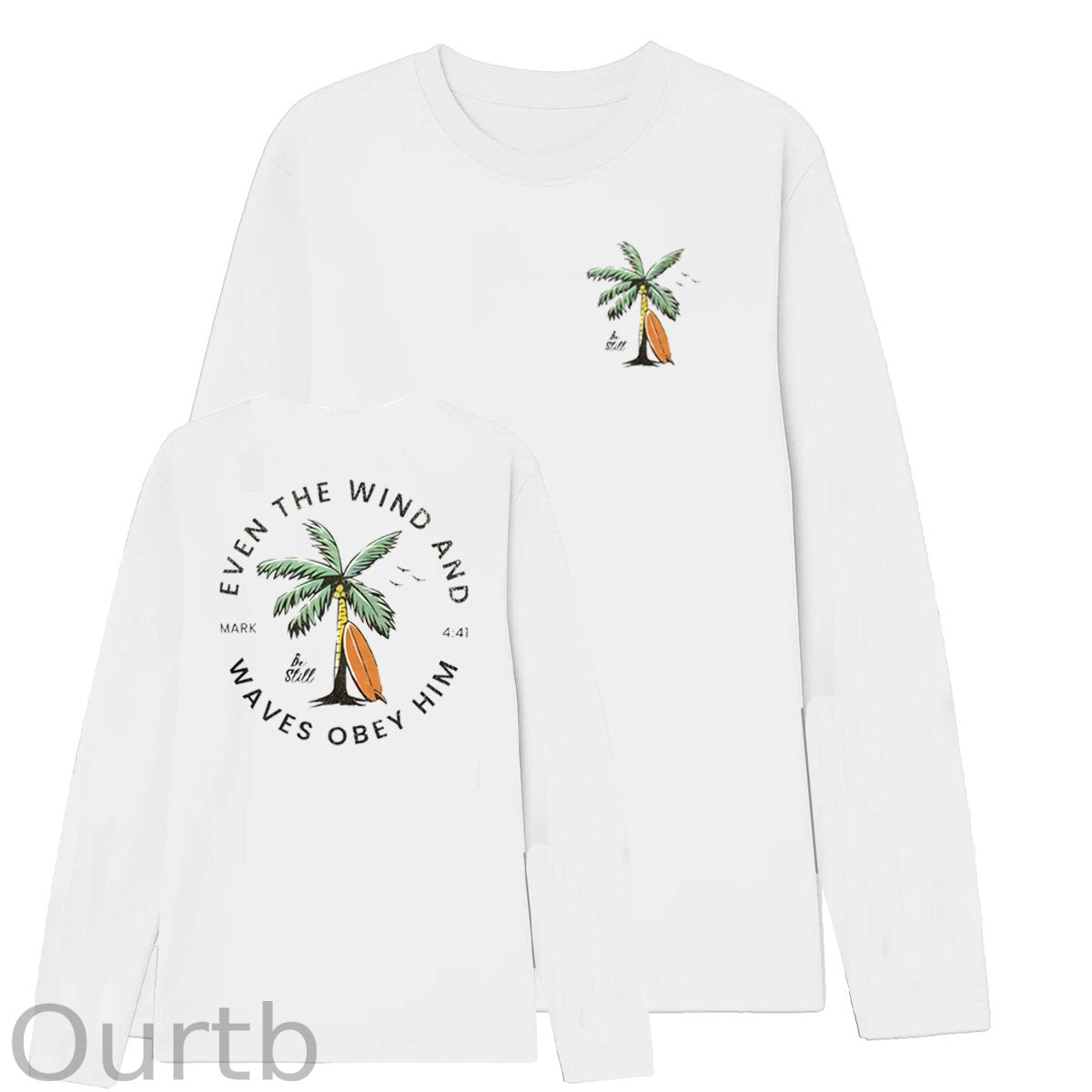 Be Still  Pattern Long Sleeve 100% Cotton  T-Shirt