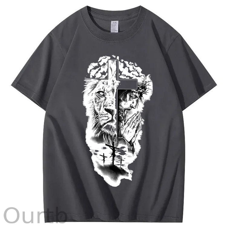 Lion & Jesus 100% Cotton T-Shirt