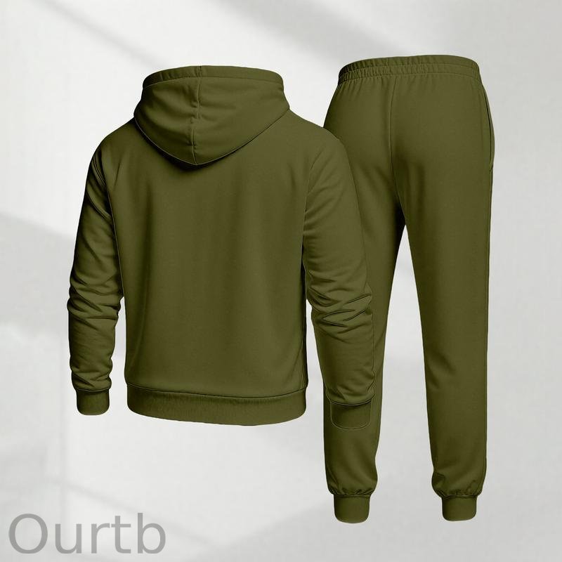 Men's Blessed Cross Letter Pattern Print Hoodie and Drawstring Sweatpants Set Two-Piece Set