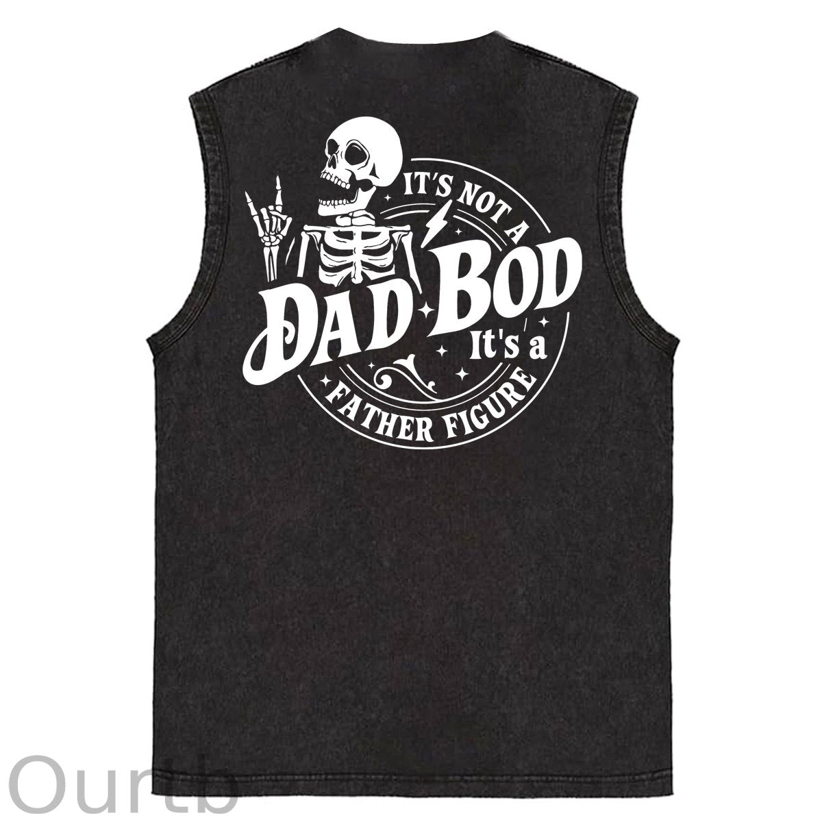 It's Not A Dad Bod It's A Father Figure Print Washed Cotton Sleeveless Tank Tops