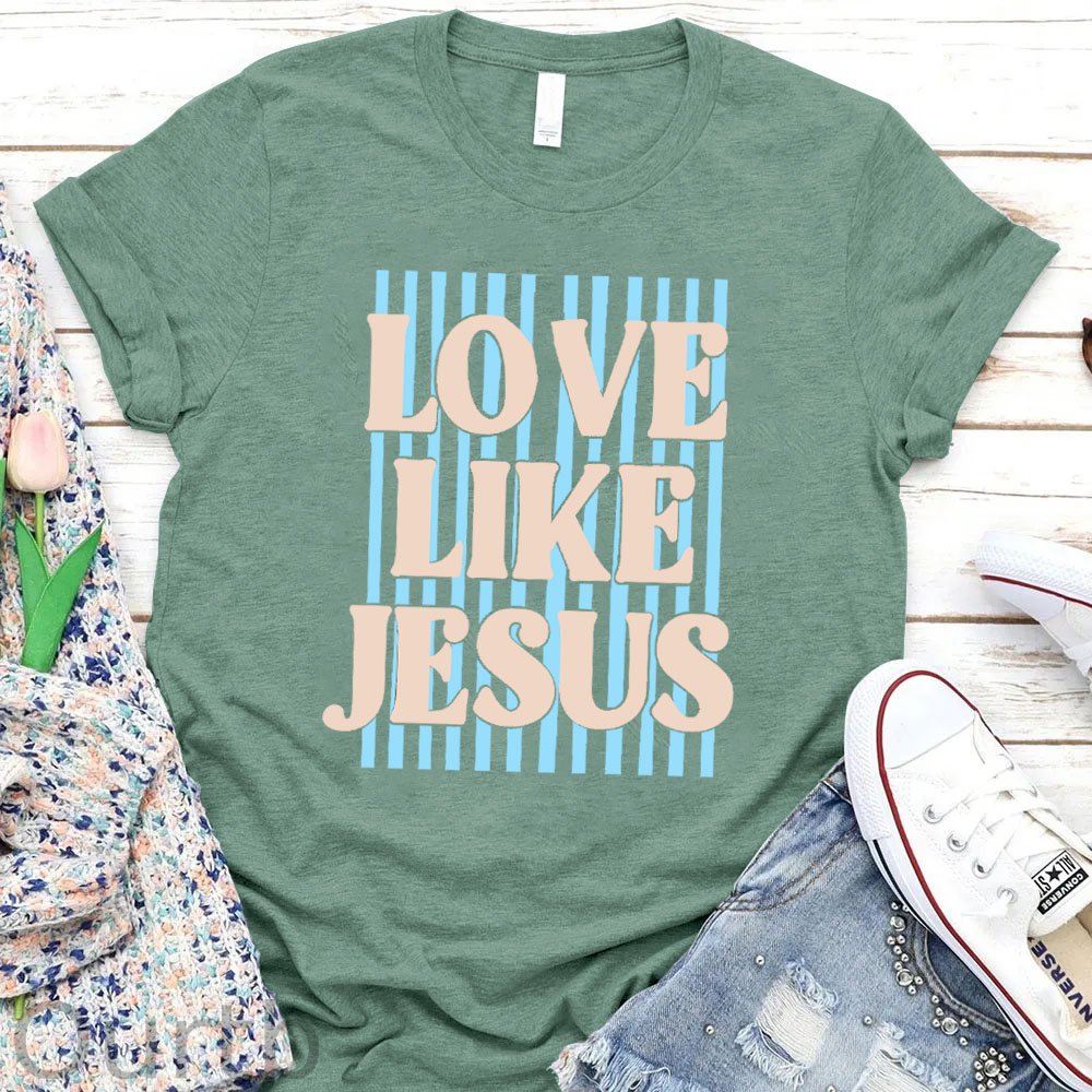 Women's Love Like Jesus  Pattern Round-Neck T-Shirt