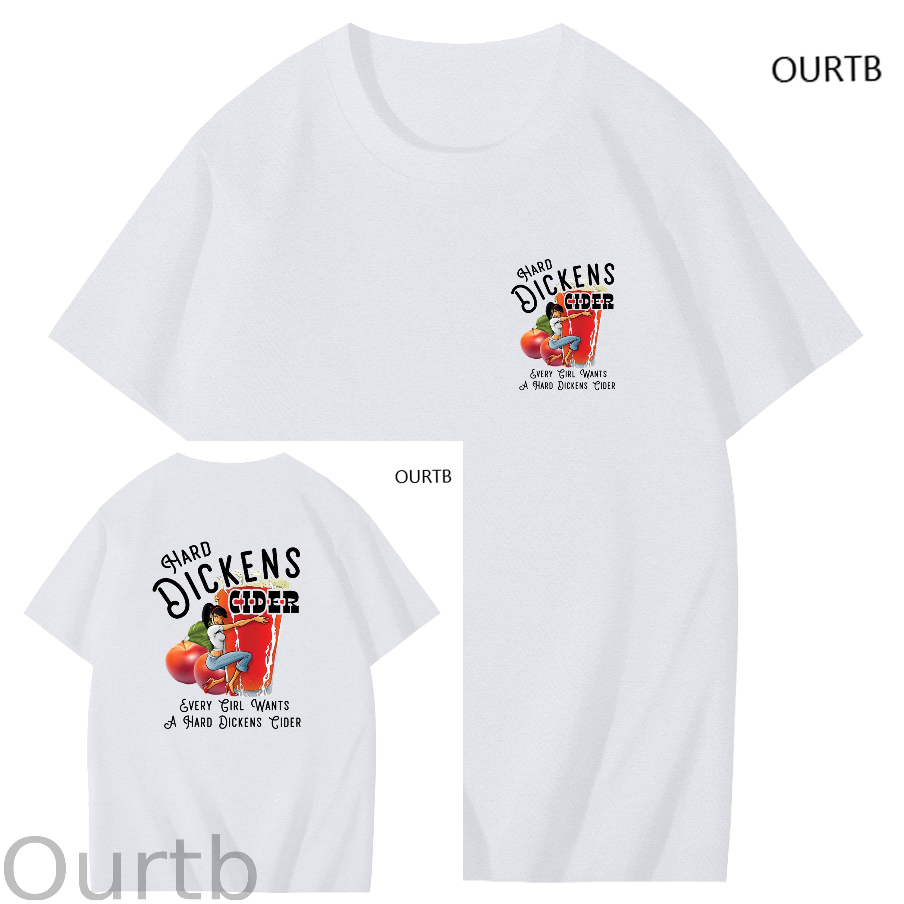 Hard Dickens Cider Every Girl Wants A Hard Dickens Cider Art Pattern Print T-Shirt