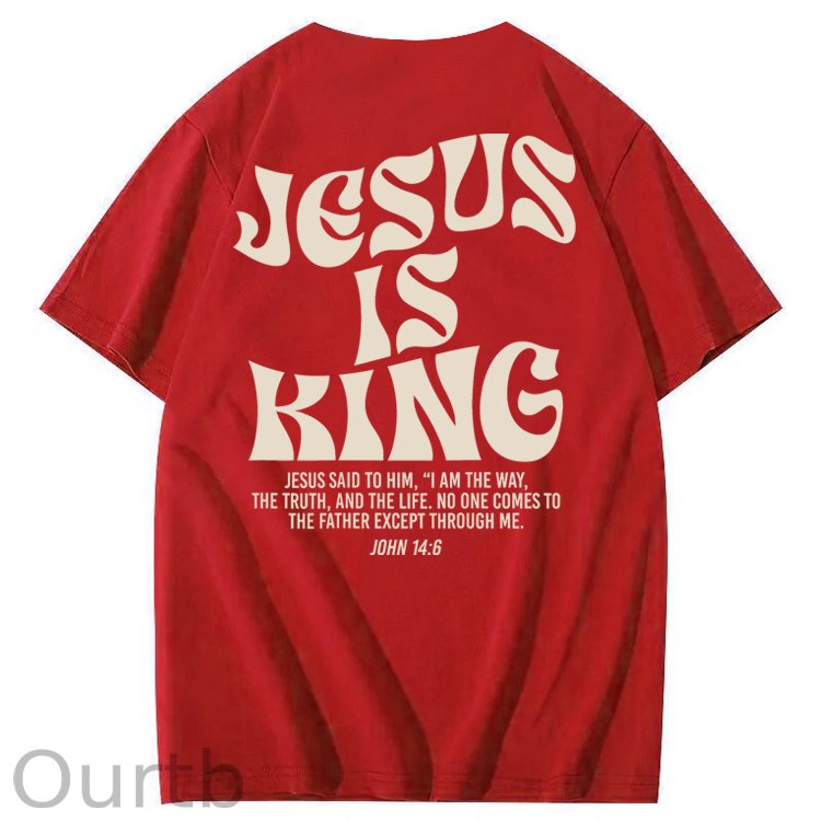 Jesus Is King Bible Verse John 14:6 Christian 100% Cotton T-Shirt