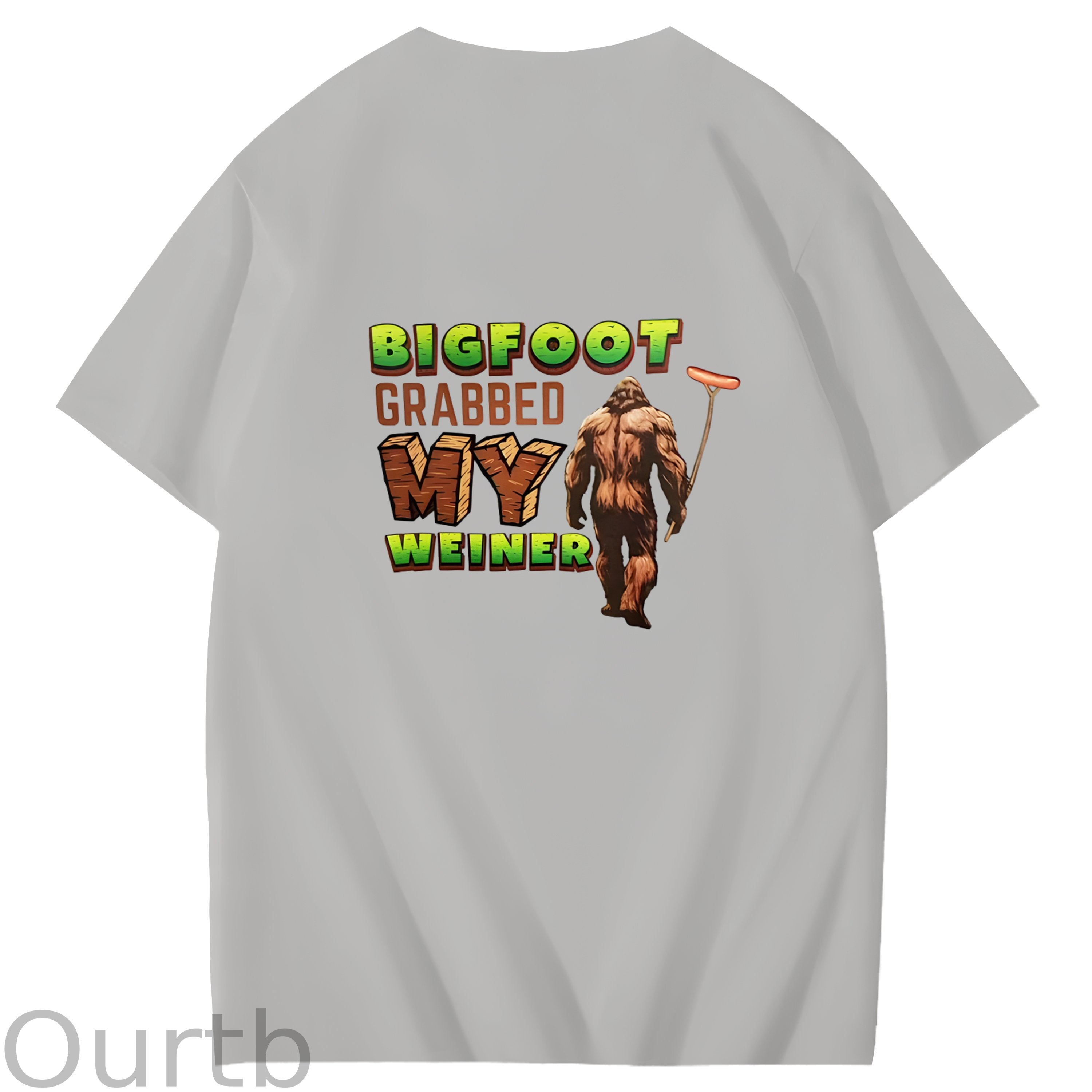 Bigfoot Grabbed My Weiner Art Pattern Print T-Shirt