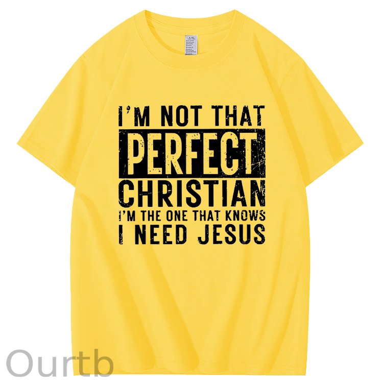 I Need Jesus  Pattern Print 100%Cotton T-Shirt