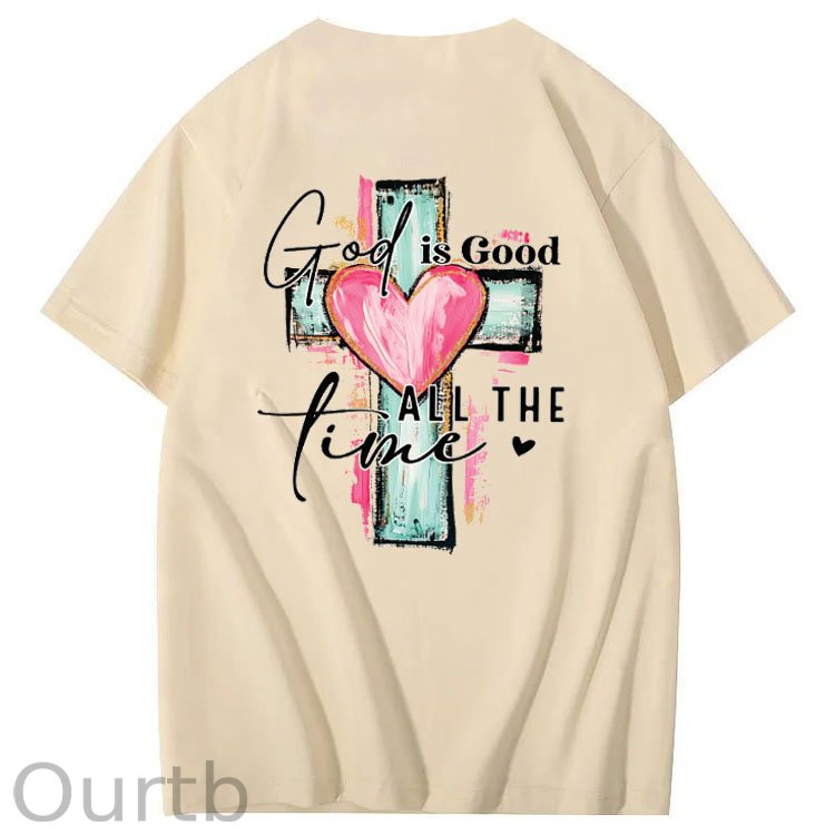 God Is Good Alll The Fine Pattern Print Crew Neck T-Shirt