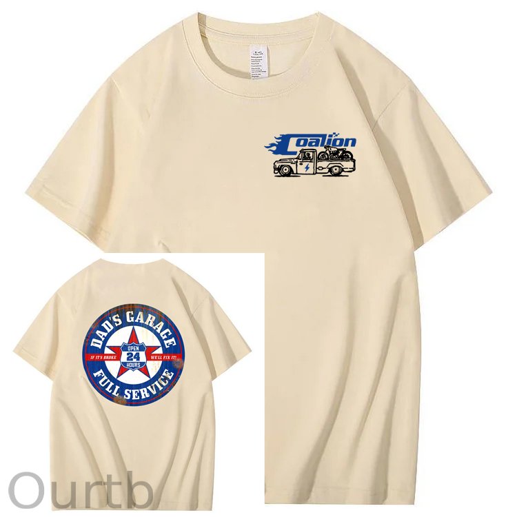 Dad's Garage Full Service If It's Broke We'll Fix It Printed Men's T-shirt