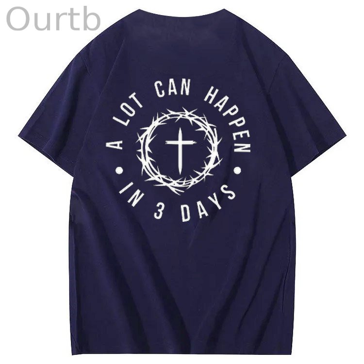 A Lot Can Happen  In 3 Days Pattern Print Crew Neck T-Shirt