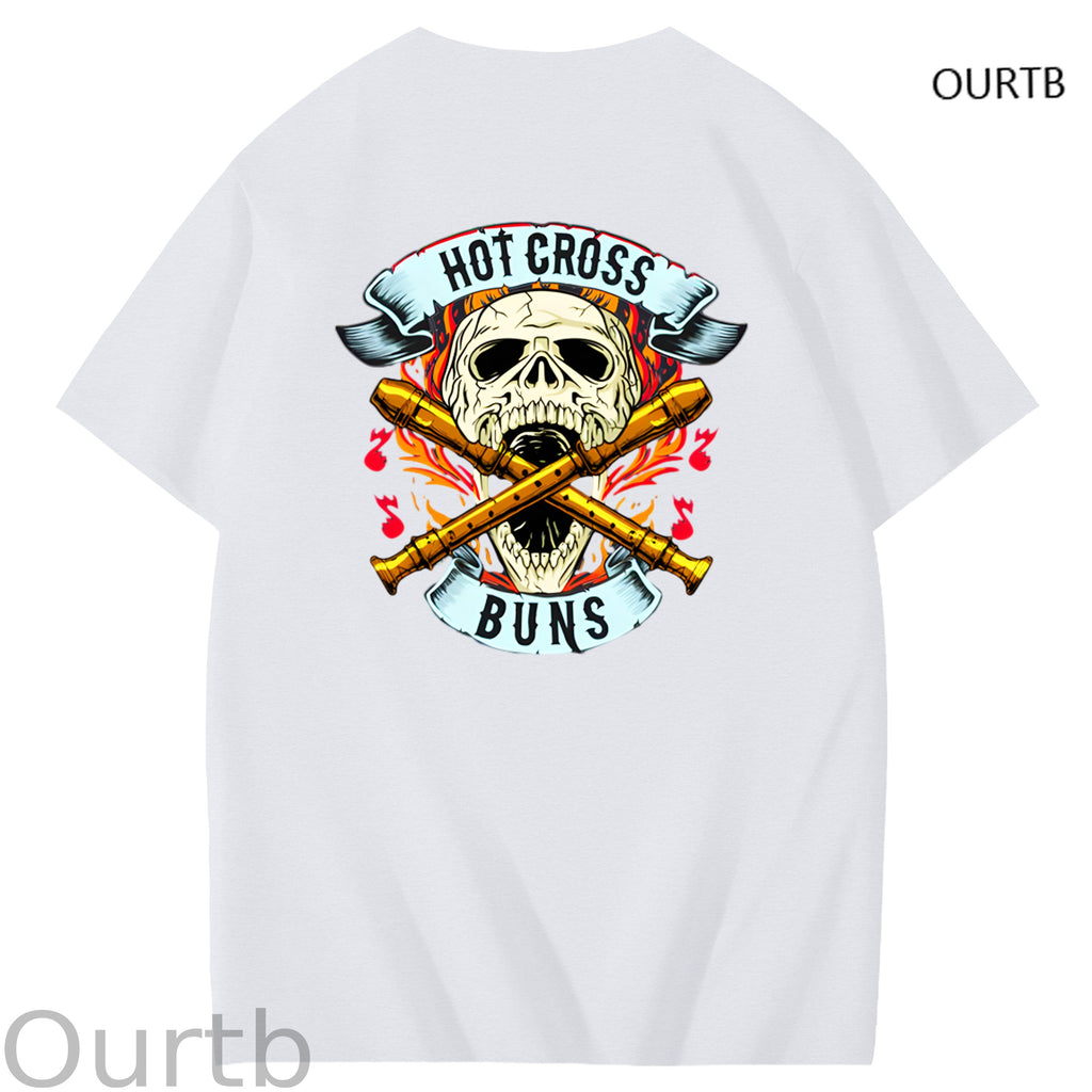Hot Cross Buns Funny Adoult Art Pattern Print T-Shirt