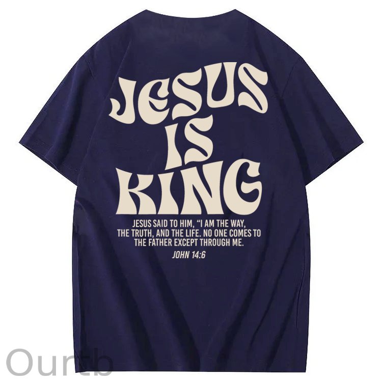 Jesus Is King Bible Verse John 14:6 Christian 100% Cotton T-Shirt