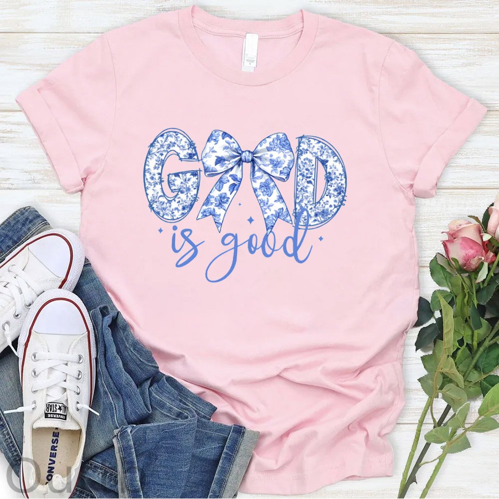Women'S God is Good  Pattern Round-Neck T-Shirt