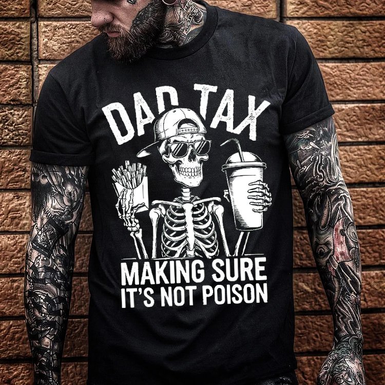 Cool Dad Tax Pattern Print 100%Cotton T-Shirt