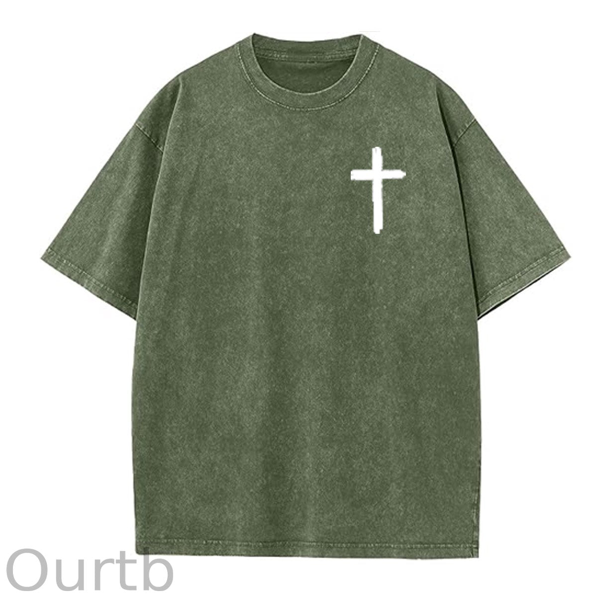 White God All Things Are Possible  Washed And Distressed Pattern Crew Neck T-Shirt