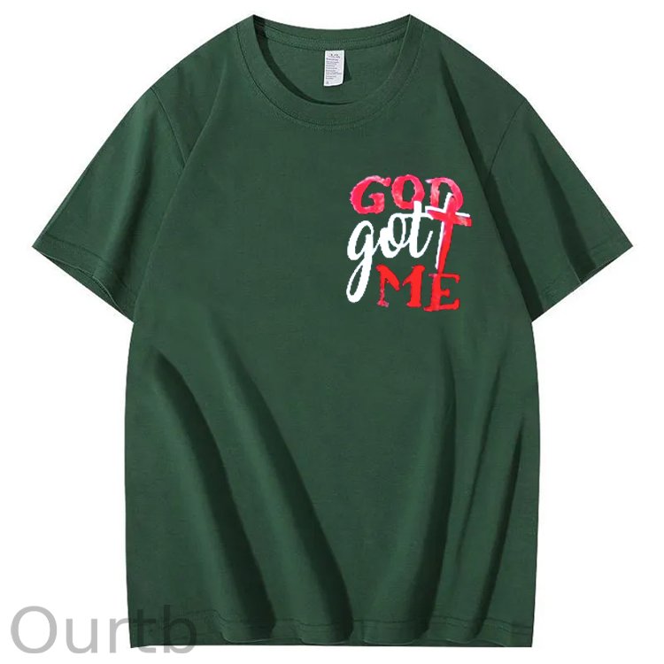God Got Me Print Crew Neck T-Shirt