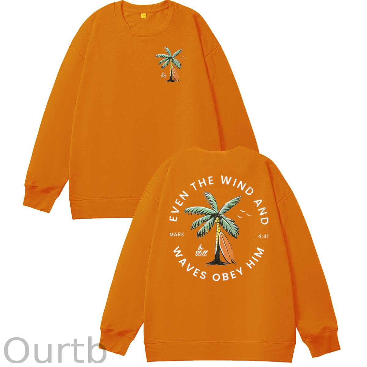 Be Still  Pattern 100% 300g CottonCrew Neck Sweatshirt (High Quality Version)